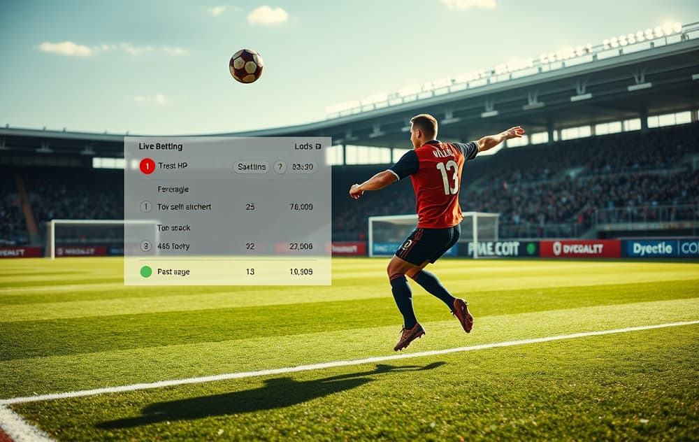 Håndballspiller kaster ballen mot mål, med odds og live betting-grensesnitt i bakgrunnen.
